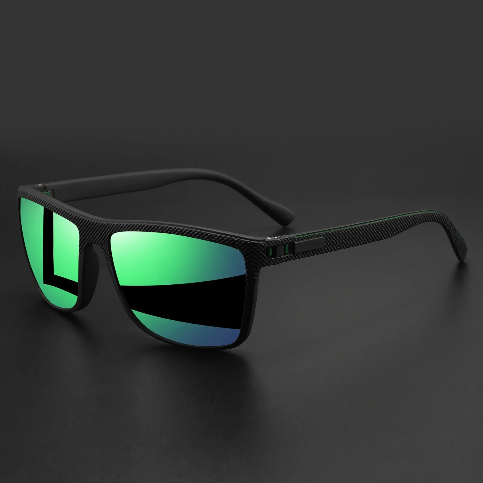 Lunettes de soleil carrées polarisées à charnières à ressort, confort optimal pour le cyclisme, la pêche, la plage et le quotidien 13
