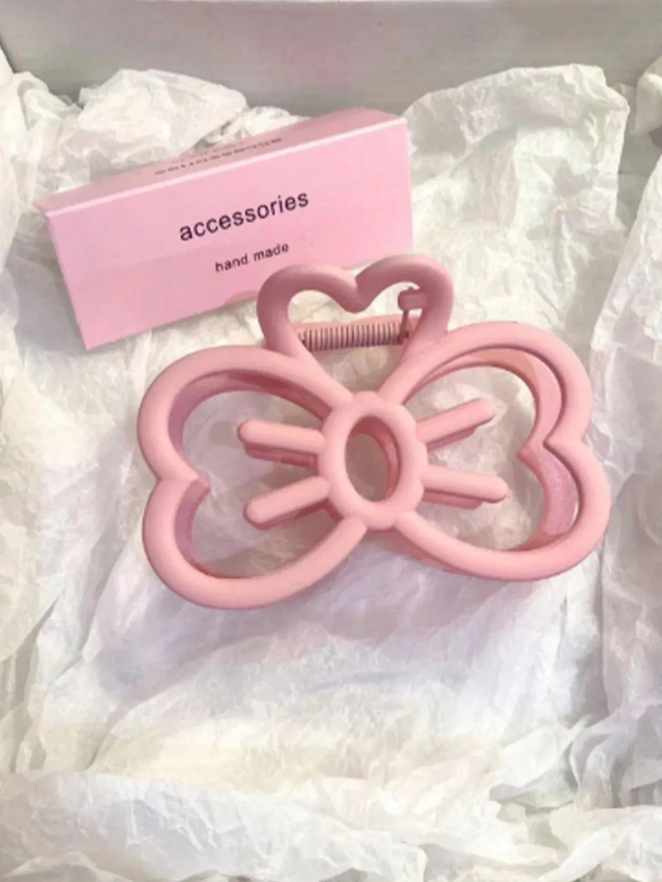 Pince à cheveux nœud chat coloris bonbon, pince crabe en plastique pour filles et femmes 8