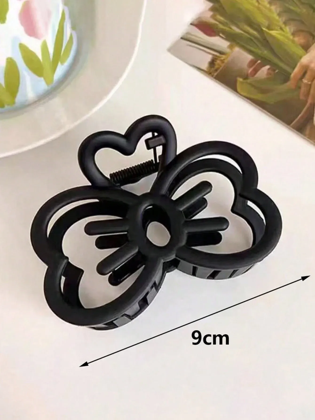 Pince à cheveux nœud chat coloris bonbon, pince crabe en plastique pour filles et femmes 11