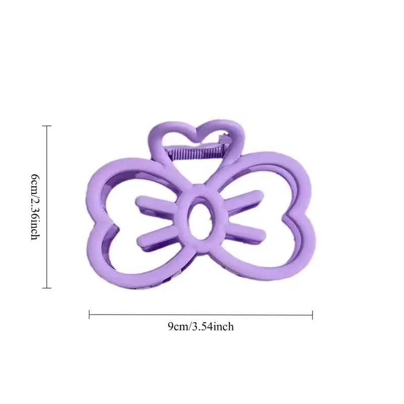 Pince à cheveux nœud chat coloris bonbon, pince crabe en plastique pour filles et femmes 12