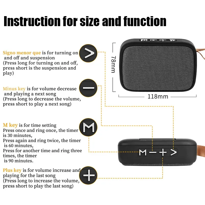 Enceinte Bluetooth portable TWS en tissu Oxford, pour l'extérieur 5