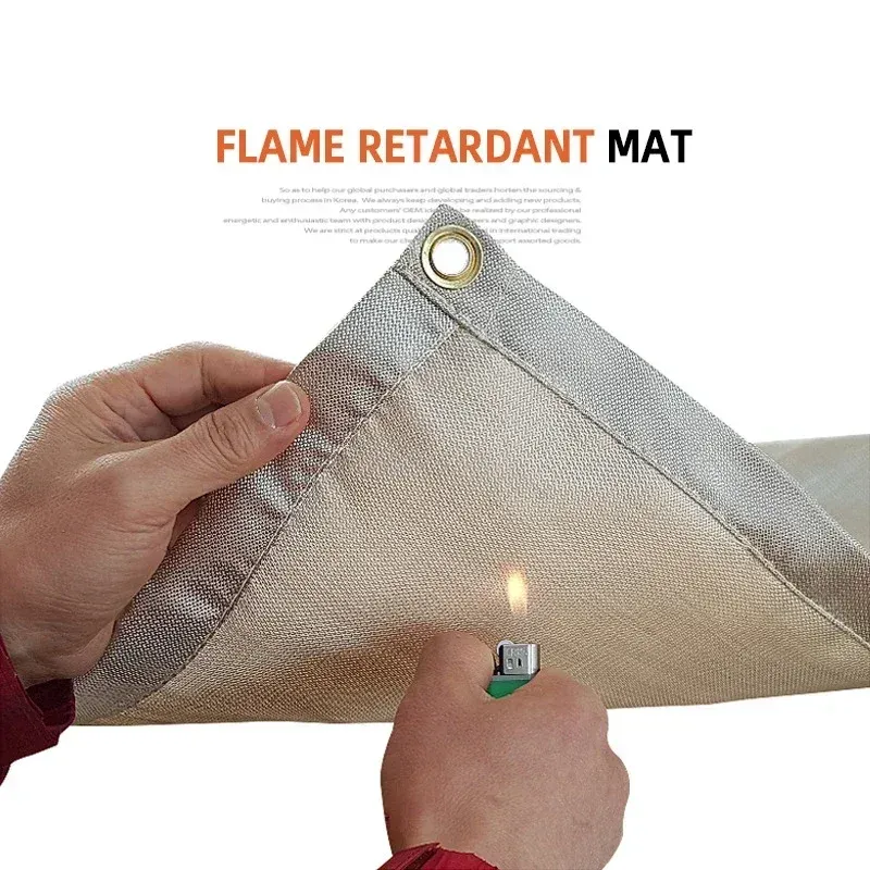 Tapis ignifuge en fibre de verre pour camping, pique-nique et barbecue 2
