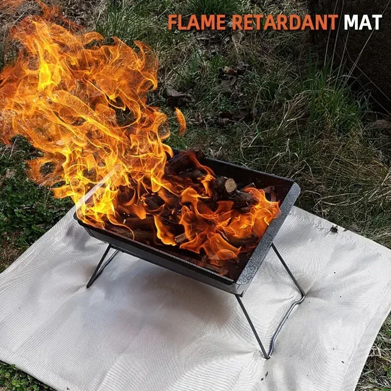 Tapis ignifuge en fibre de verre pour camping, pique-nique et barbecue 6