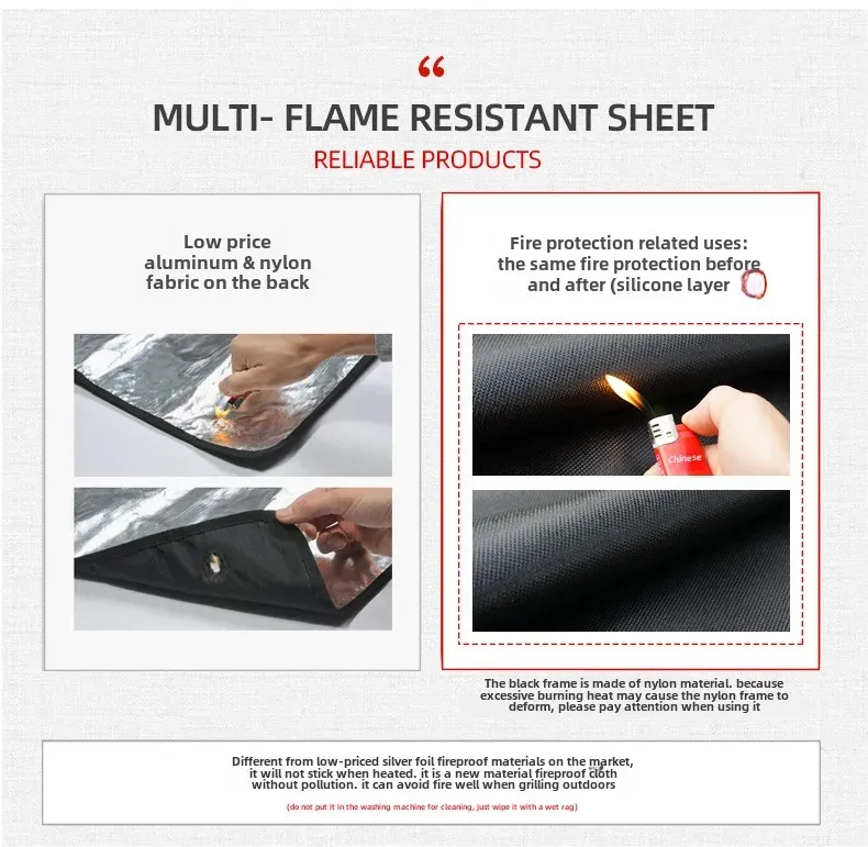 Tapis ignifuge pour barbecue extérieur