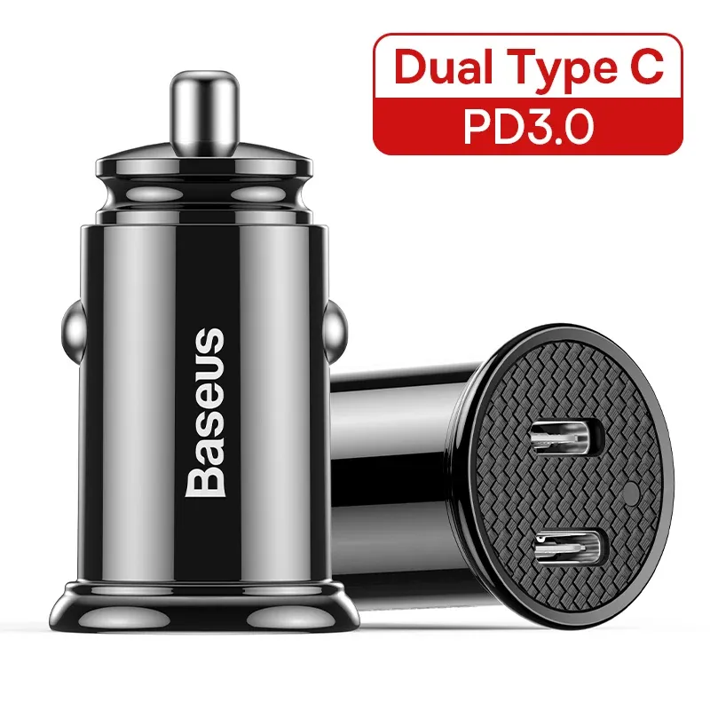 Chargeur de voiture Baseus 30 W USB, charge rapide 4.0/3.0, compatible FCP, SCP et USB PD, pour Xiaomi et iPhone 12, 13, 14, 15 Pro 9