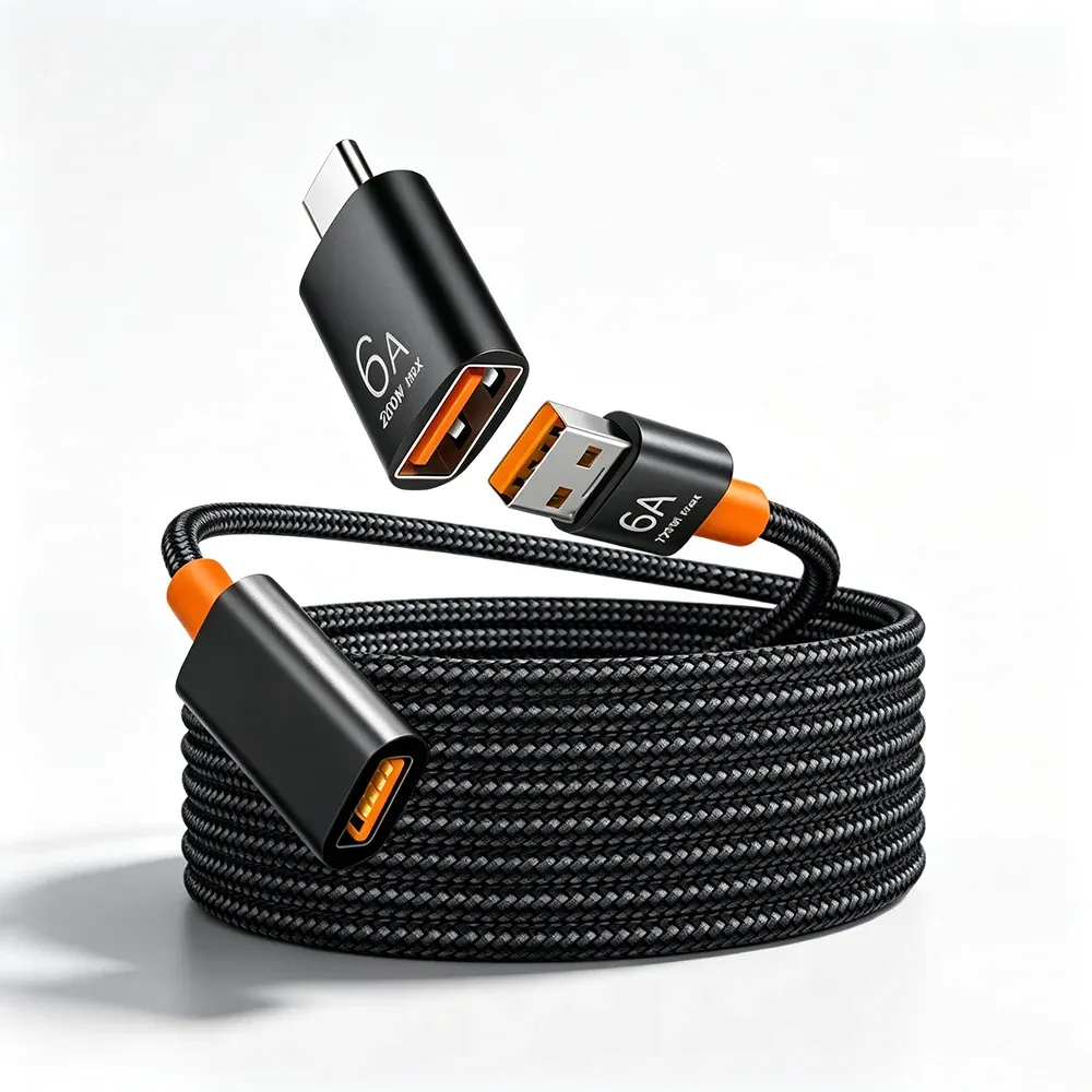 Câble d'extension USB 2.0 mâle vers femelle, câble d'extension haut débit pour ordinateur portable et PC. 6