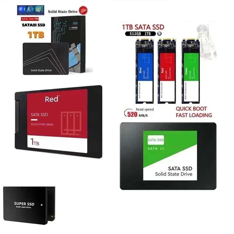 SSD interne SATA III 2,5 pouces 4 To TLC, lecture jusqu'à 500 Mo/s, pour ordinateur portable et de bureau 4