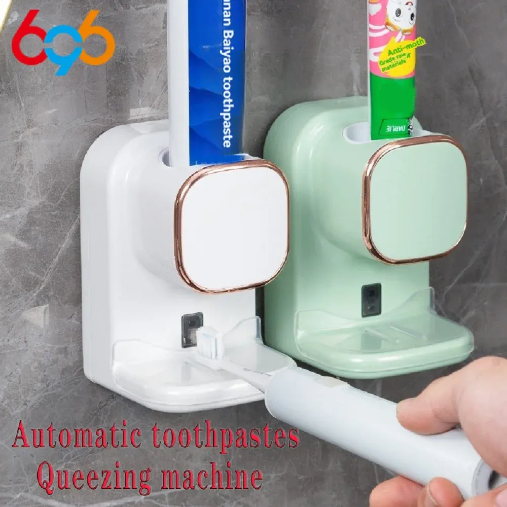 Distributeur de dentifrice mural électrique à capteur automatique, rechargeable par USB, avec 3 modes de dosage 1