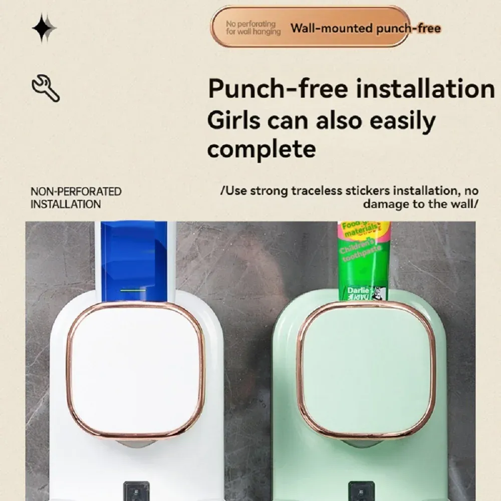 Distributeur de dentifrice mural électrique à capteur automatique, rechargeable par USB, avec 3 modes de dosage 5