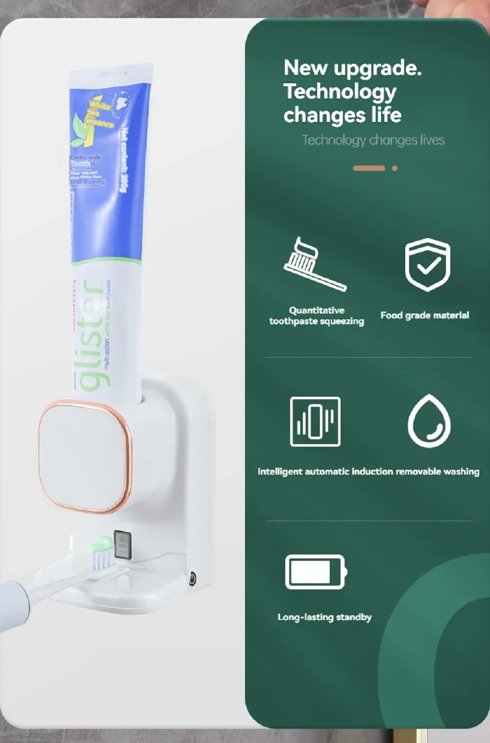 Gros plan sur le capteur automatique du distributeur de dentifrice