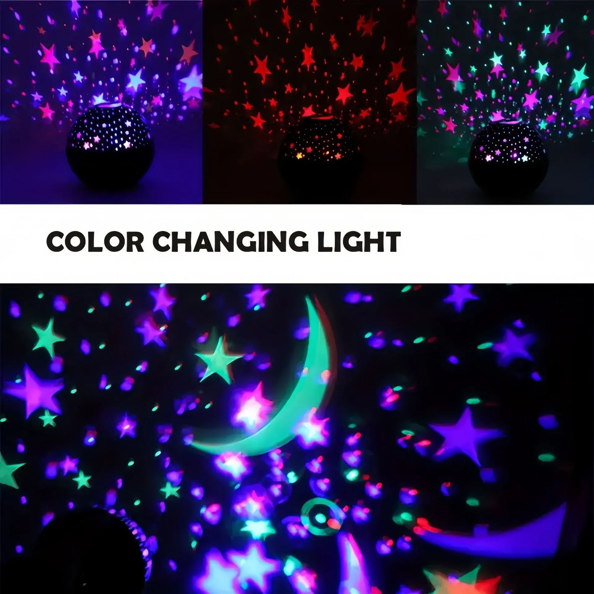 Veilleuse projecteur LED RVB à motif étoilé galaxie, lampe de projection USB 5 V pour enfants 3