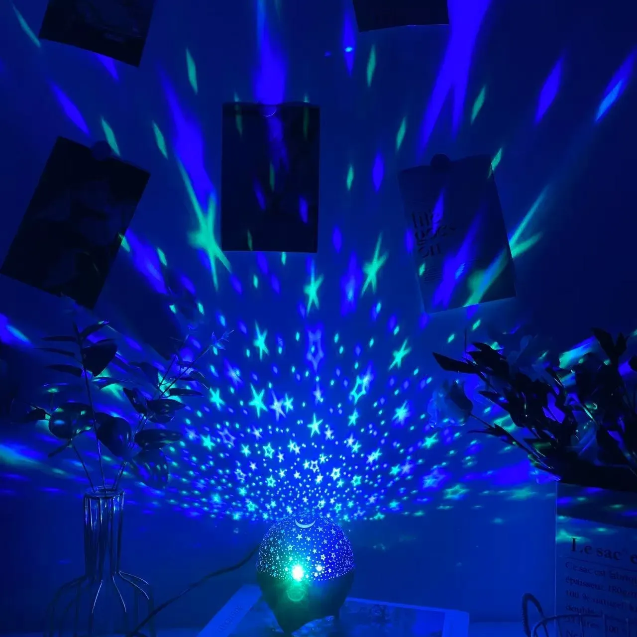 Veilleuse projecteur LED RVB à motif étoilé galaxie, lampe de projection USB 5 V pour enfants 5