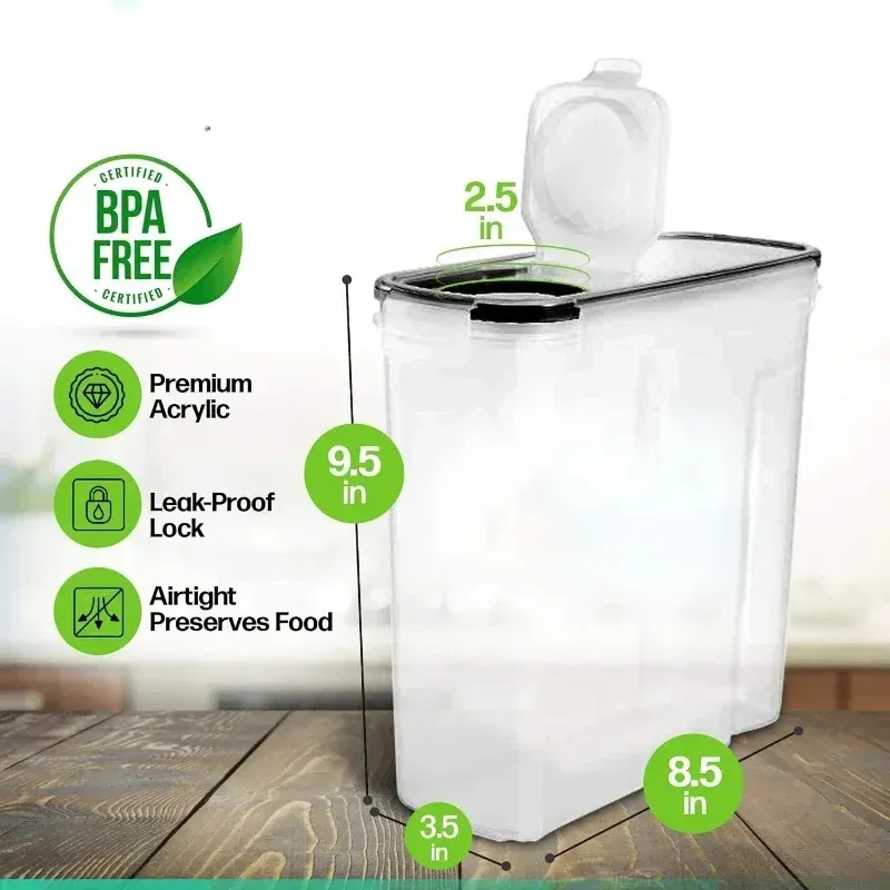 Conteneurs de rangement alimentaire empilables avec couvercles, pour garde-manger de cuisine, avec distributeur de riz 3