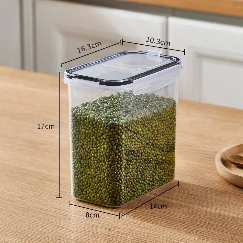 Conteneurs de rangement alimentaire empilables avec couvercles, pour garde-manger de cuisine, avec distributeur de riz 11