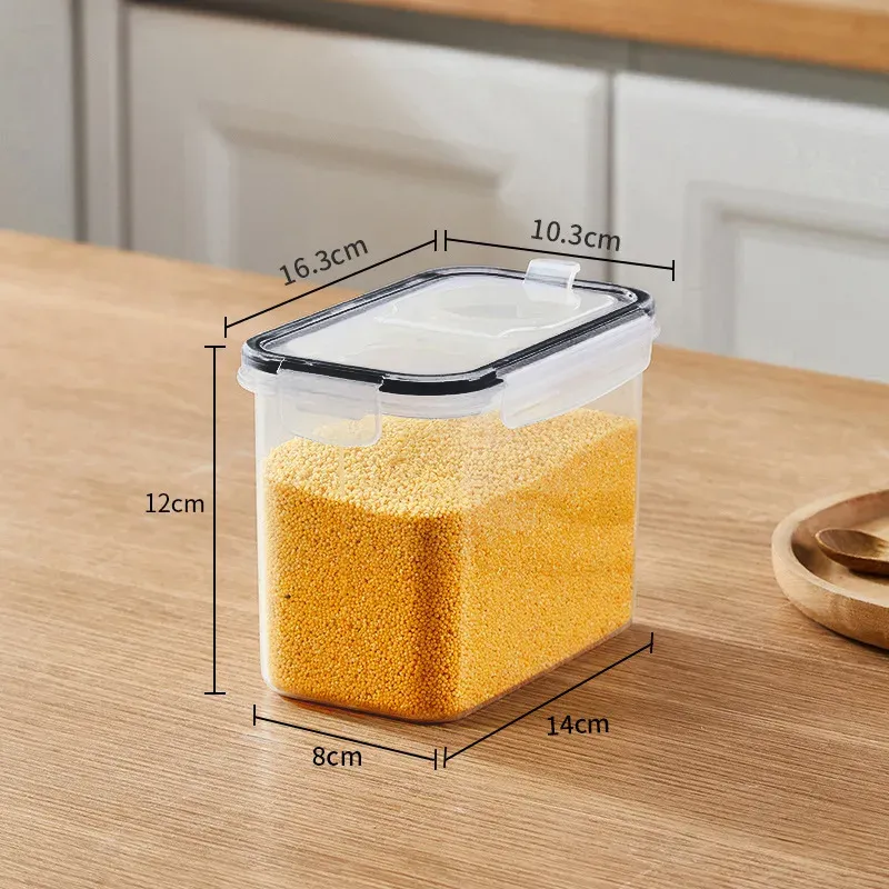 Conteneurs de rangement alimentaire empilables avec couvercles, pour garde-manger de cuisine, avec distributeur de riz 10
