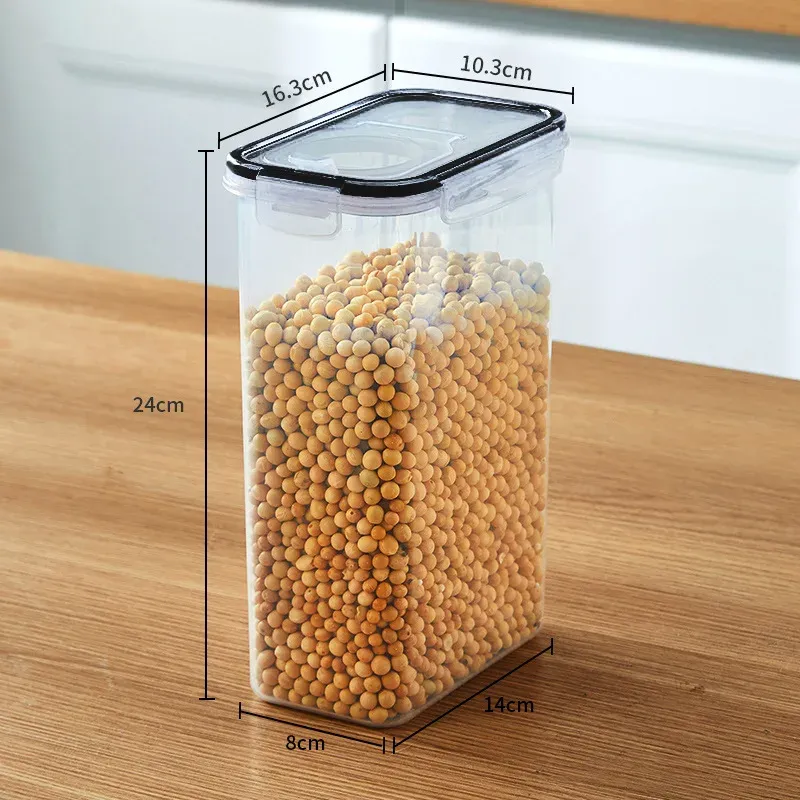 Conteneurs de rangement alimentaire empilables avec couvercles, pour garde-manger de cuisine, avec distributeur de riz 9