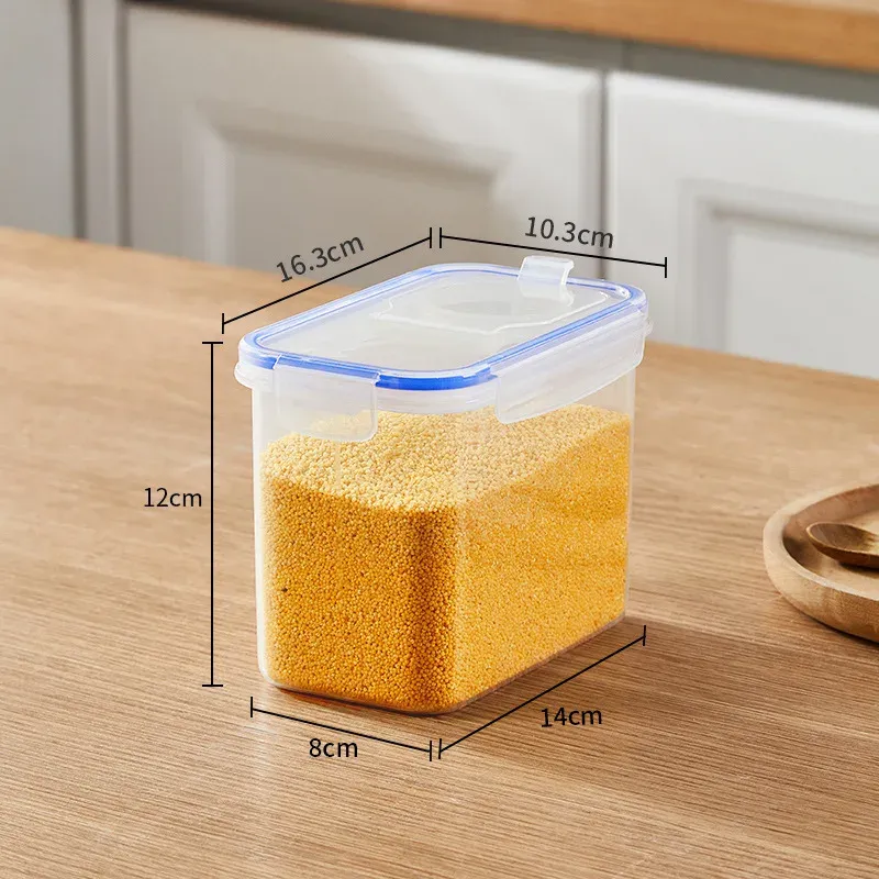 Conteneurs de rangement alimentaire empilables avec couvercles, pour garde-manger de cuisine, avec distributeur de riz 8