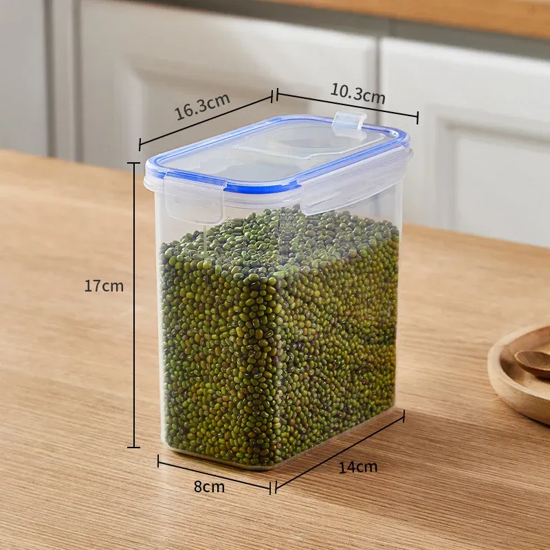 Conteneurs de rangement alimentaire empilables avec couvercles, pour garde-manger de cuisine, avec distributeur de riz 7