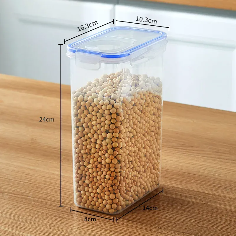 Conteneurs de rangement alimentaire empilables avec couvercles, pour garde-manger de cuisine, avec distributeur de riz 12