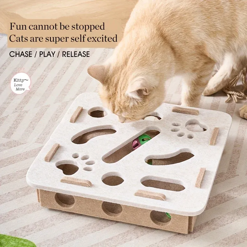 Boîte à jouets interactive pour chat