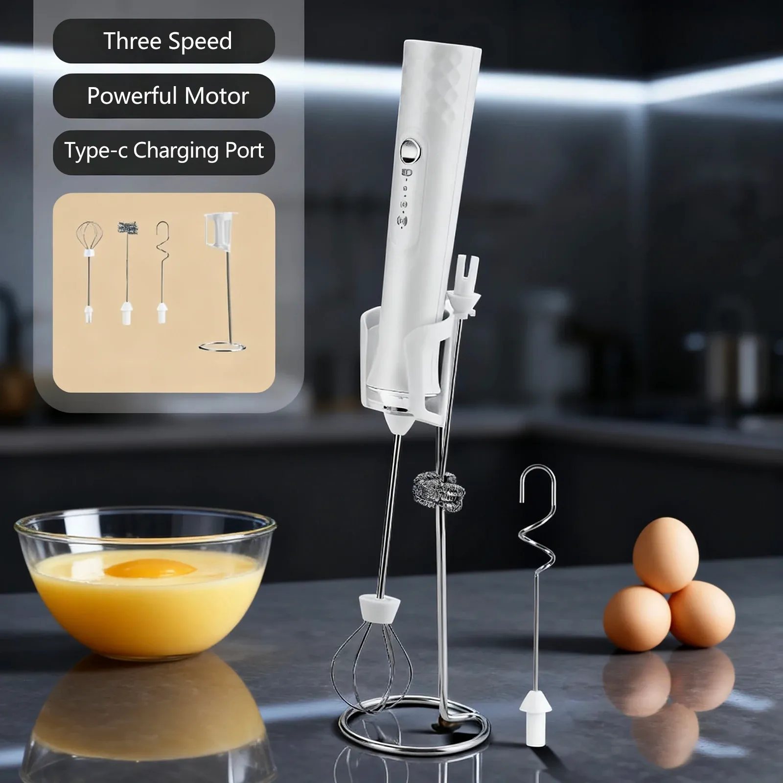 Mousseur à lait électrique rechargeable et portatif pour café latte 8