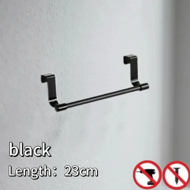 Porte-serviettes à suspendre sans perçage pour cuisine, organisateur de rangement pour porte d'armoire 9