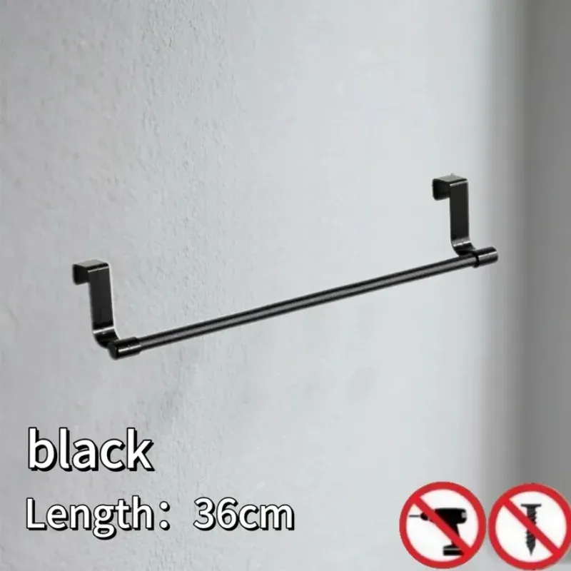 Porte-serviettes à suspendre sans perçage pour cuisine, organisateur de rangement pour porte d'armoire 8