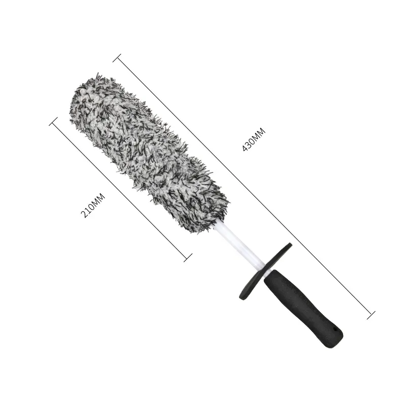 SEAMETAL – Brosse de lavage pour voiture en microfibre, gant de nettoyage avec poignée en plastique, brosse pour jantes, gant de nettoyage absorbant double face, outil de lavage automobile 10