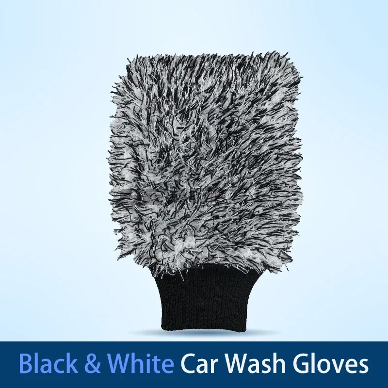 SEAMETAL – Brosse de lavage pour voiture en microfibre, gant de nettoyage avec poignée en plastique, brosse pour jantes, gant de nettoyage absorbant double face, outil de lavage automobile 9