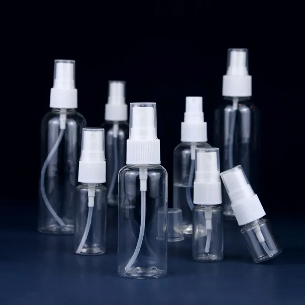 Flacon pulvérisateur transparent en plastique – Atomiseur portable pour alcool et cosmétiques – Lot de 50, 20 ml, 30 ml, 50 ml, 100 ml 2