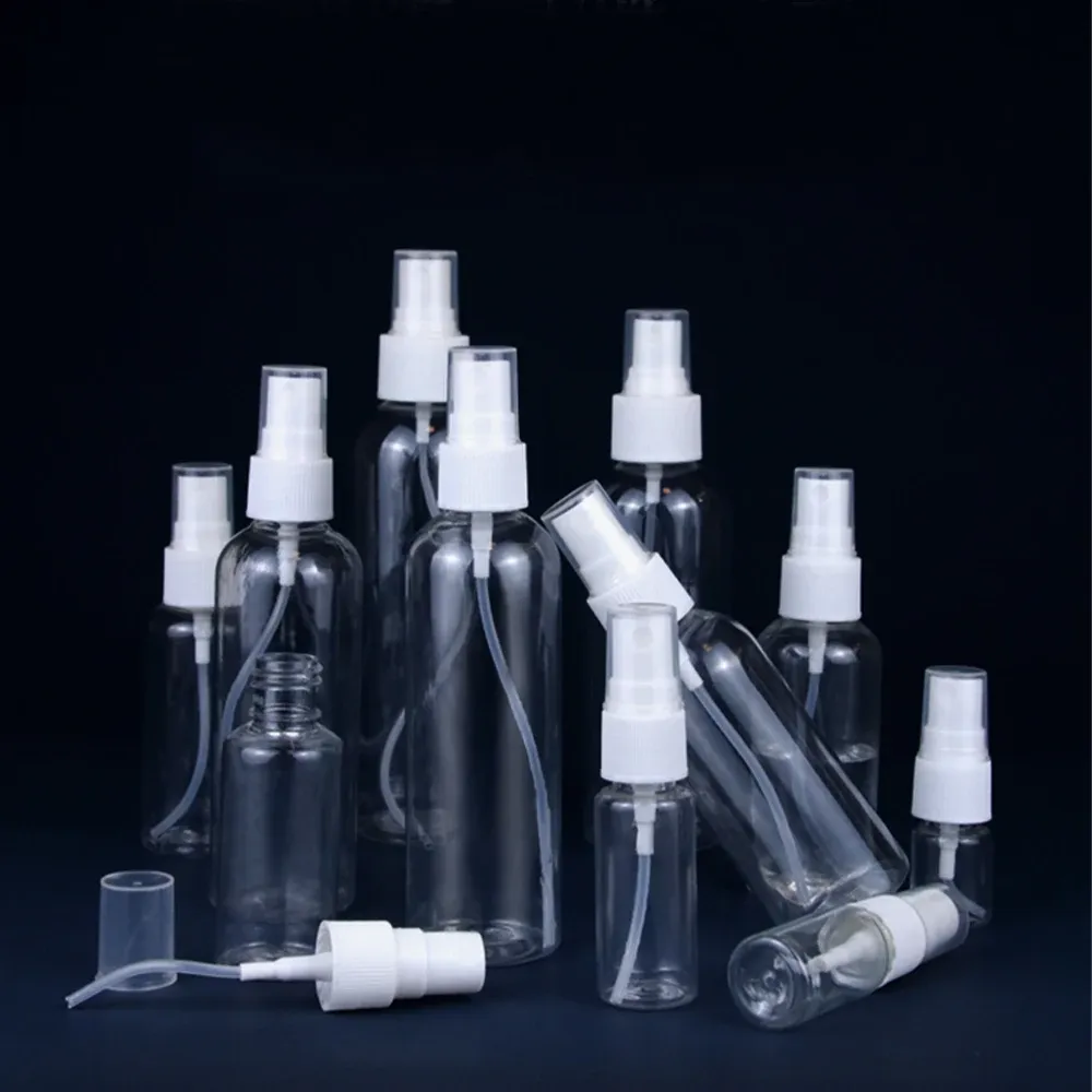 Flacon pulvérisateur transparent en plastique – Atomiseur portable pour alcool et cosmétiques – Lot de 50, 20 ml, 30 ml, 50 ml, 100 ml 4
