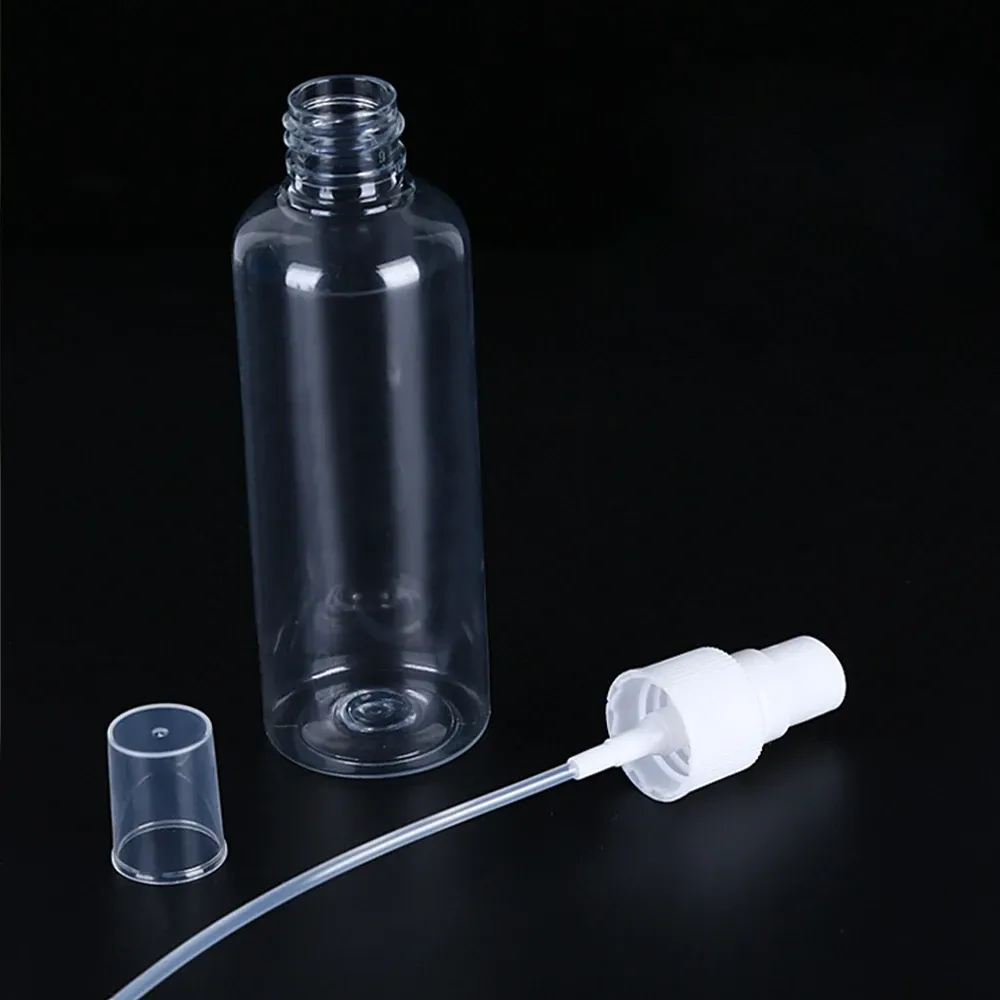 Flacon pulvérisateur transparent en plastique – Atomiseur portable pour alcool et cosmétiques – Lot de 50, 20 ml, 30 ml, 50 ml, 100 ml 5
