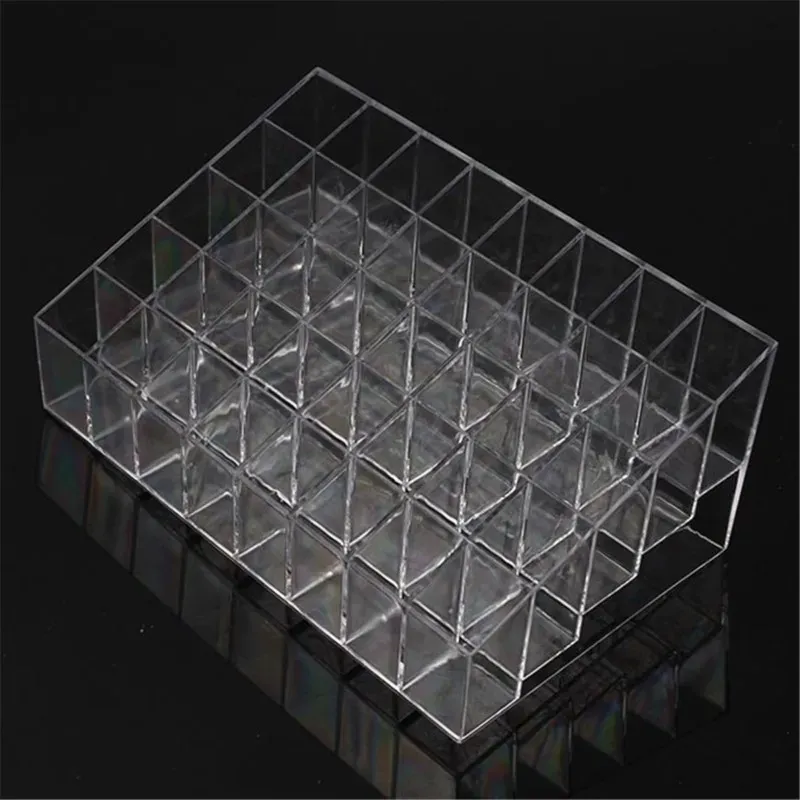 Organisateur de bureau transparent à 40 compartiments pour maquillage, vernis à ongles et rouge à lèvres – Présentoir en plastique 3