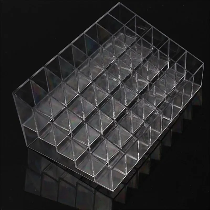 Organisateur de bureau transparent à 40 compartiments pour maquillage, vernis à ongles et rouge à lèvres – Présentoir en plastique 2