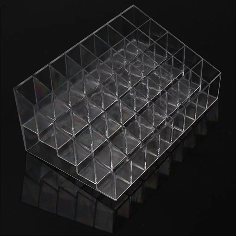 Organisateur de bureau transparent à 40 compartiments pour maquillage, vernis à ongles et rouge à lèvres – Présentoir en plastique 4