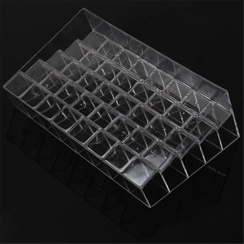 Organisateur de bureau transparent à 40 compartiments pour maquillage, vernis à ongles et rouge à lèvres – Présentoir en plastique 5