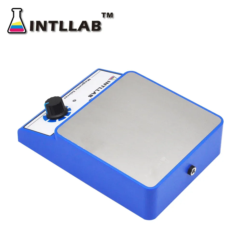 INTLLAB Agitateur magnétique avec barre d'agitation, 3000 tr/min, capacité max. 3000 ml, base antidérapante résistante aux produits chimiques pour laboratoire 4