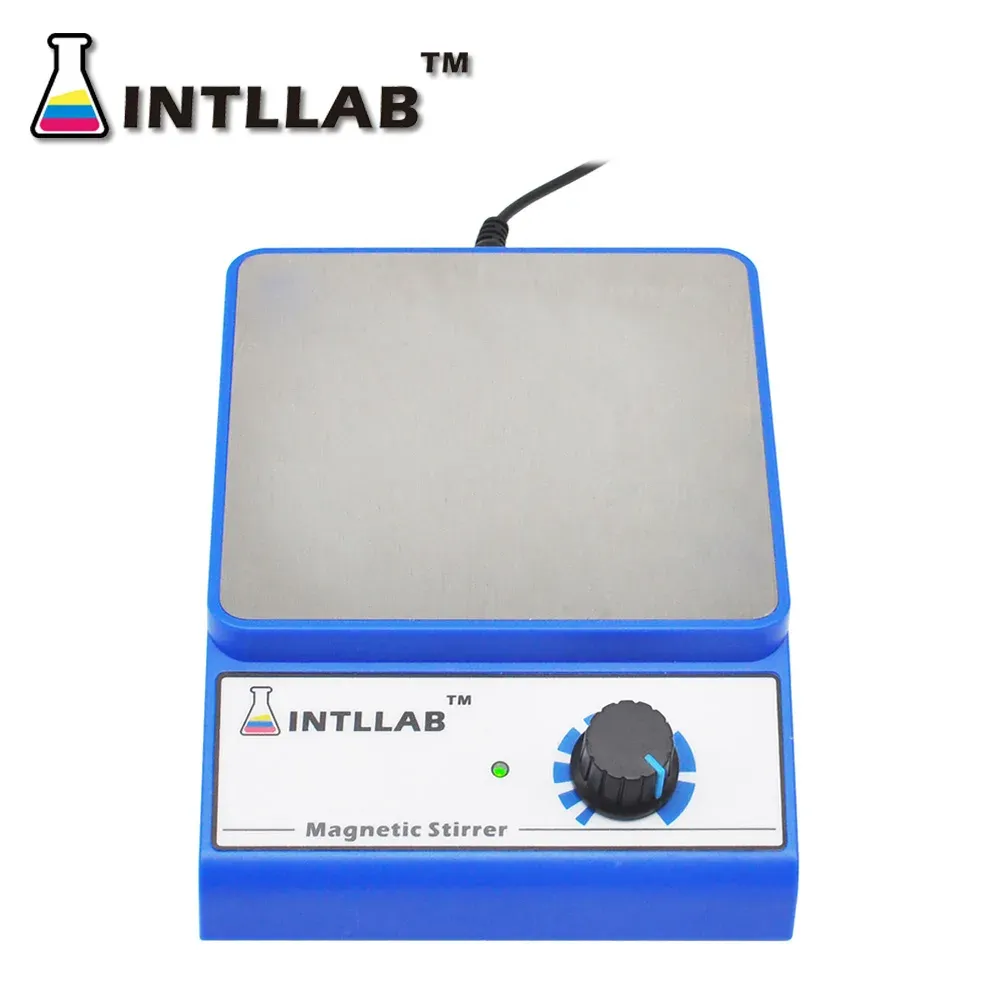 INTLLAB Agitateur magnétique avec barre d'agitation, 3000 tr/min, capacité max. 3000 ml, base antidérapante résistante aux produits chimiques pour laboratoire 5