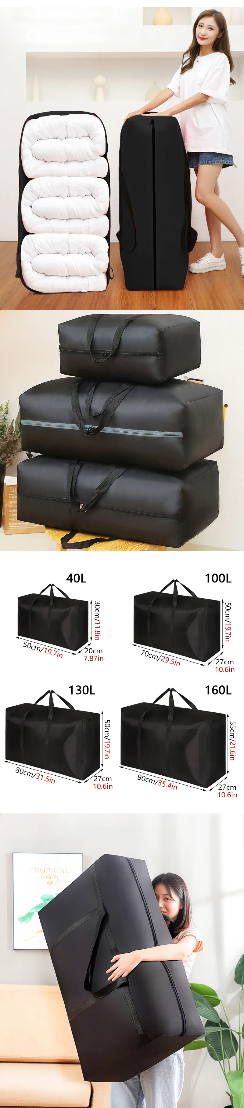 Sac de rangement extra large, présentation détaillée
