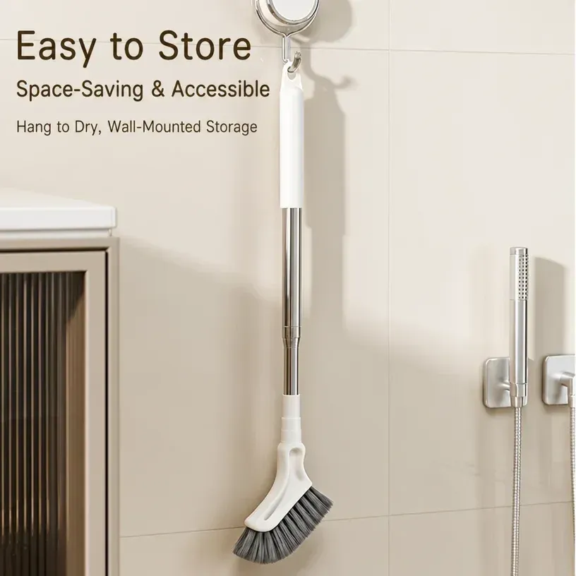 Brosse de nettoyage télescopique à long manche, idéale pour les espaces étroits, les rails de fenêtres, les joints de carrelage, la salle de bain et la cuisine. 6