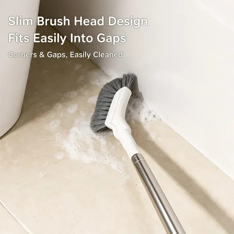 Brosse de nettoyage télescopique à long manche, idéale pour les espaces étroits, les rails de fenêtres, les joints de carrelage, la salle de bain et la cuisine. 5