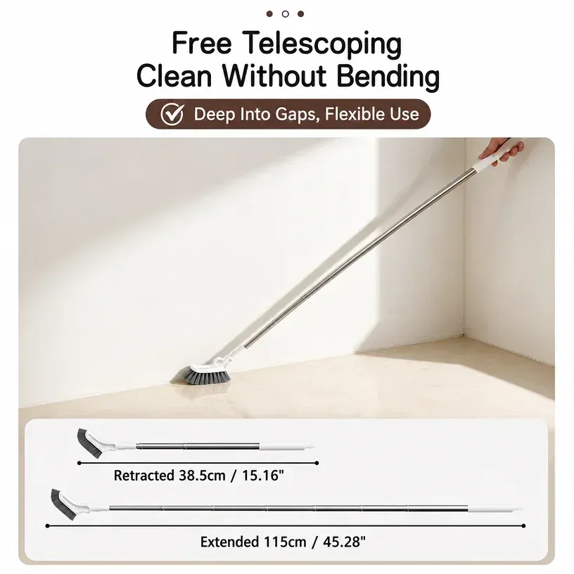 Brosse de nettoyage télescopique, vue d'ensemble
