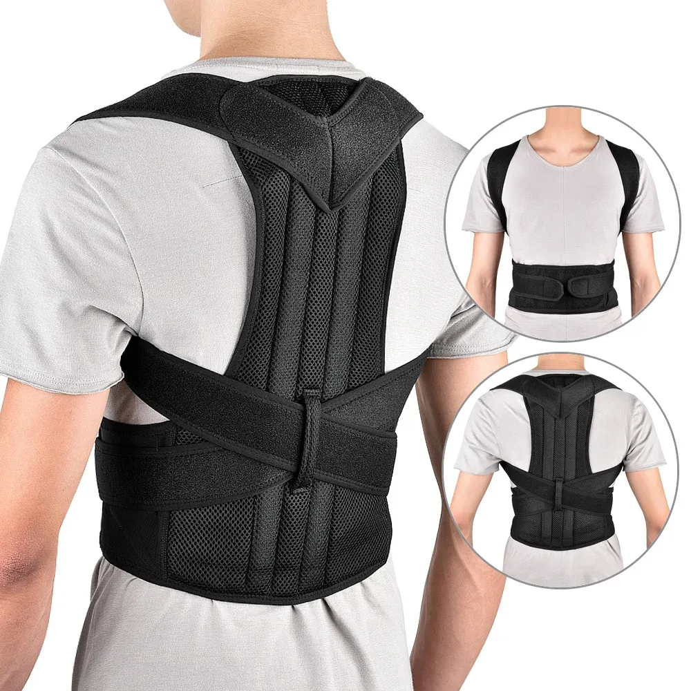 Ceinture correctrice de posture réglable pour le dos et les épaules, soutien de la colonne vertébrale, soulagement des douleurs du haut et du bas du dos
