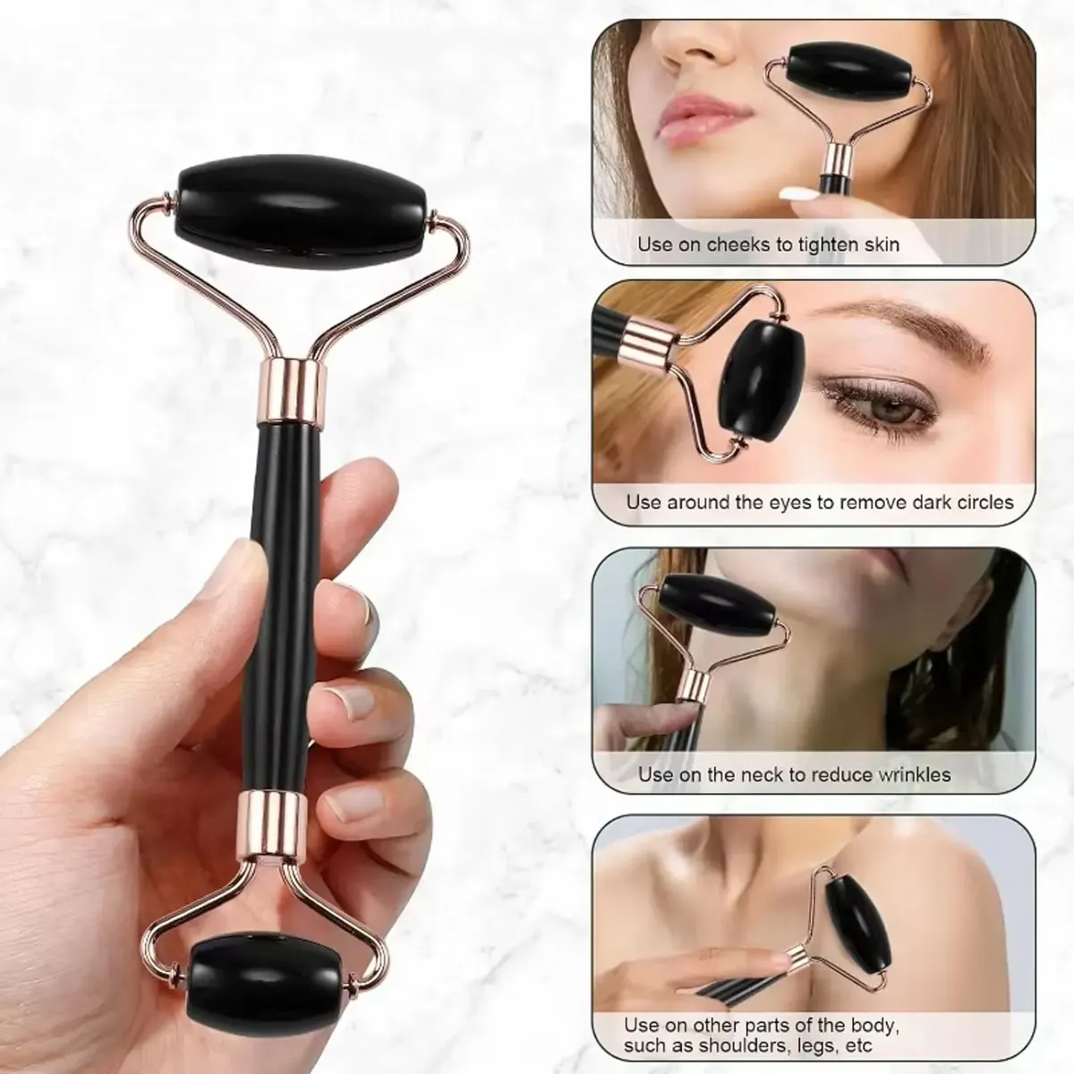Ensemble de rouleaux faciaux en glace (1, 2 ou 3 pièces) avec moule Gua Sha, outil de massage du visage 4