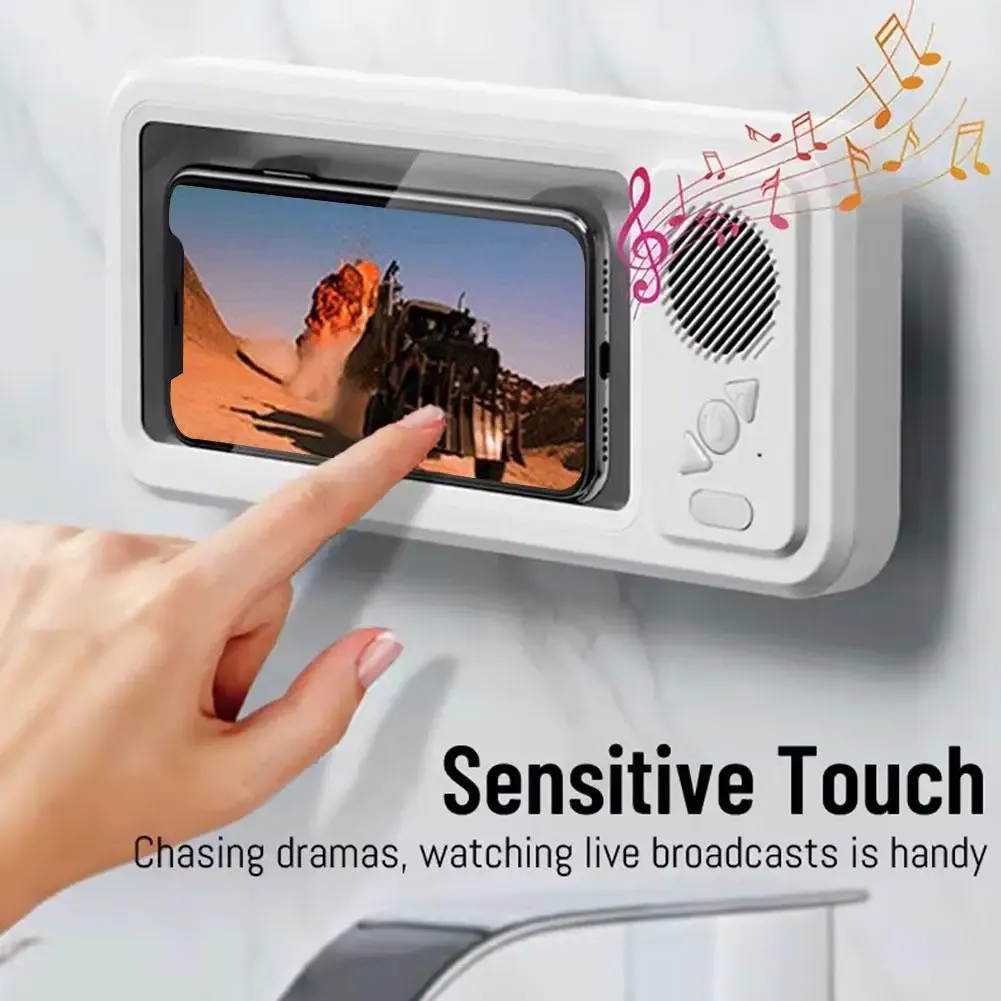 Enceinte murale étanche avec support téléphone, vue d'ensemble