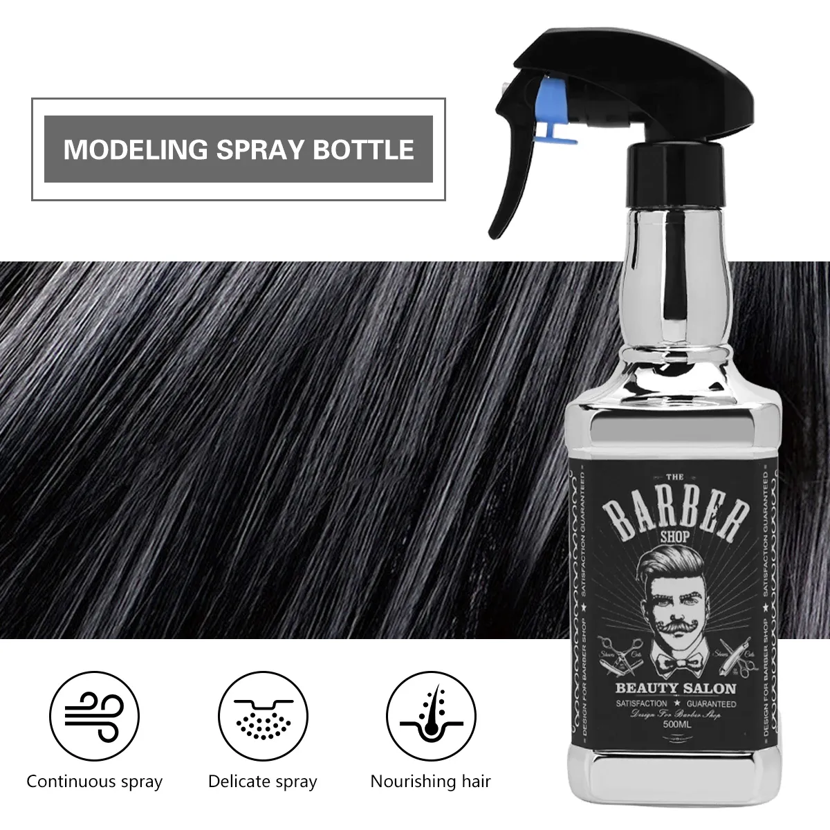 Bouteille vaporisateur professionnelle pour salon, rechargeable, à brume fine, flacon vide, pulvérisateur d'eau, accessoires de coiffure 2