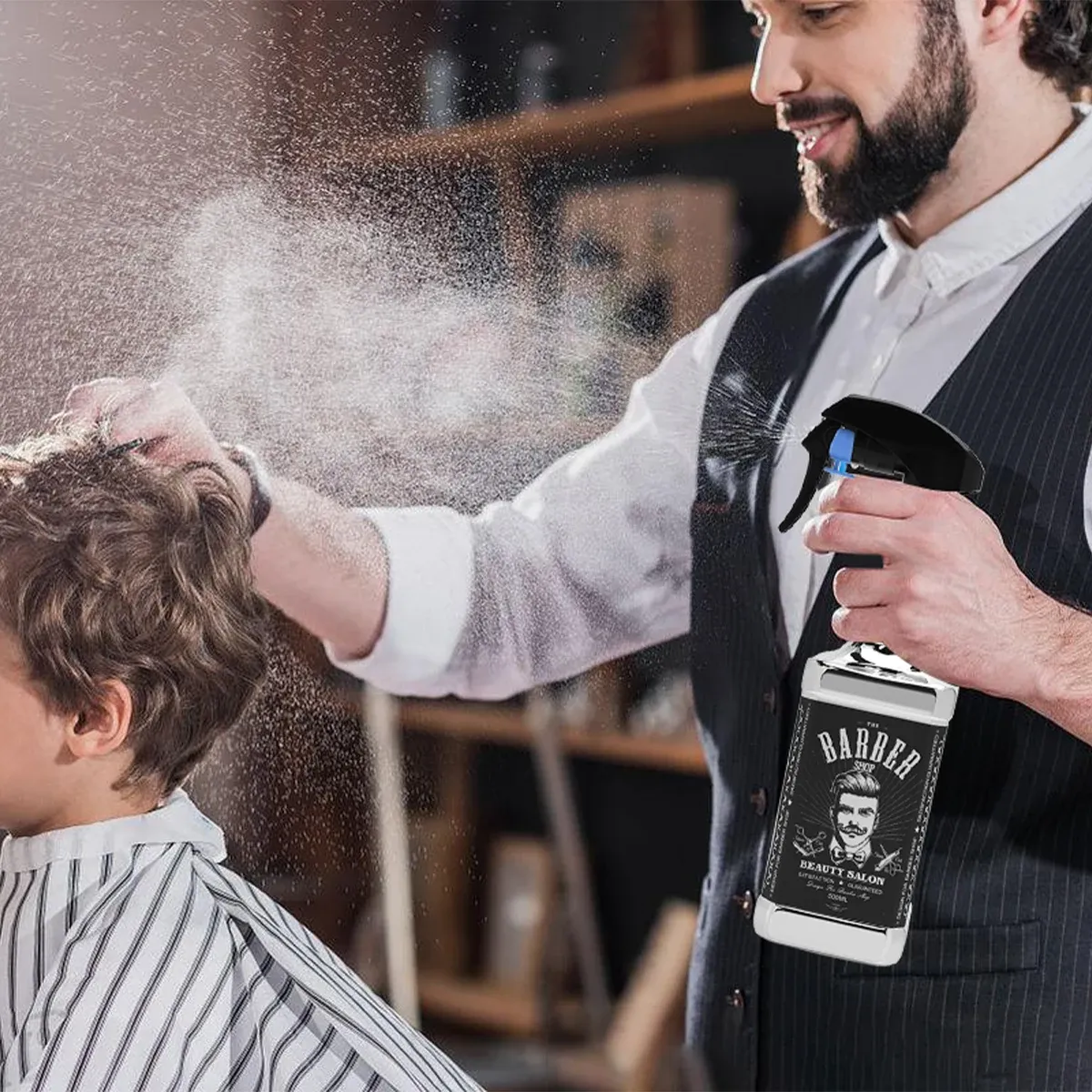 Bouteille vaporisateur professionnelle pour salon, rechargeable, à brume fine, flacon vide, pulvérisateur d'eau, accessoires de coiffure 5