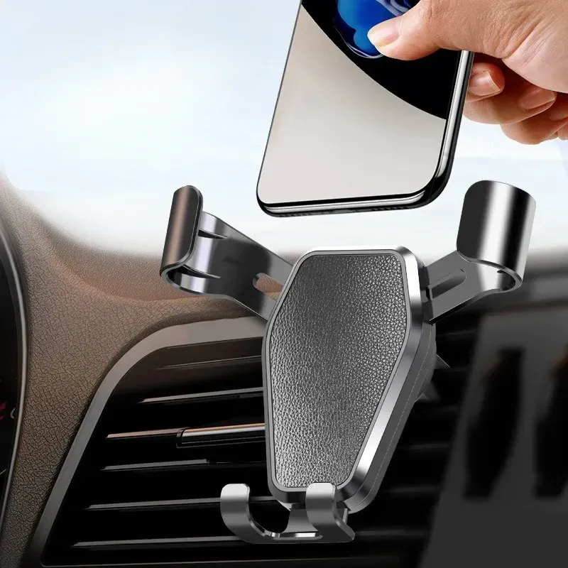 Support universel de téléphone à gravité pour voiture, fixation sur grille d'aération, compatible iPhone et Samsung 2