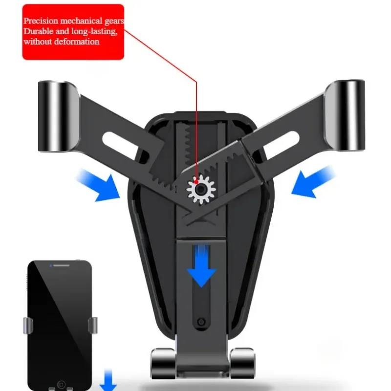Support universel de téléphone à gravité pour voiture, fixation sur grille d'aération, compatible iPhone et Samsung 4