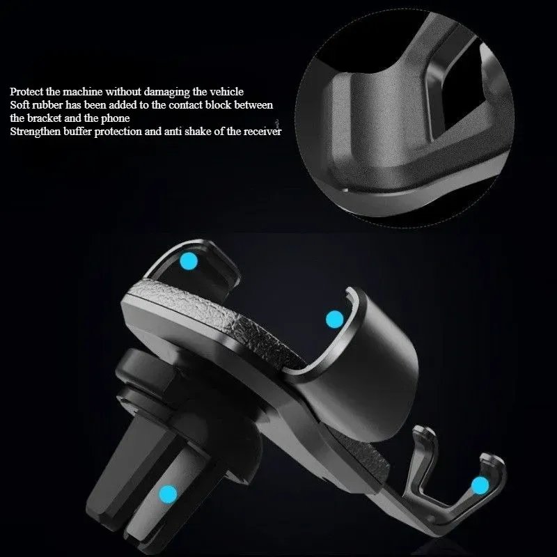 Support universel de téléphone à gravité pour voiture, fixation sur grille d'aération, compatible iPhone et Samsung 3